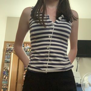 cropped striped tank